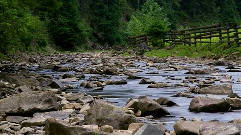 Time lapse of stones in the mountain river Stock Footage 71349032