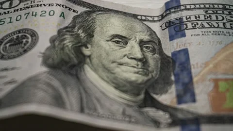Time lapse, stop motion money banknotes of 100 dollars Stock Footage 143747115