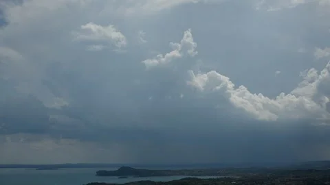 Time lapse of storm cloud with falling rain Stock Footage 340758848