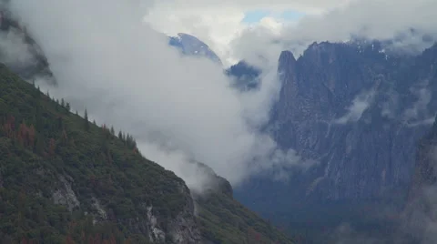 Time lapse of storm clouds blowing in Yosemite Stock Footage 62630066