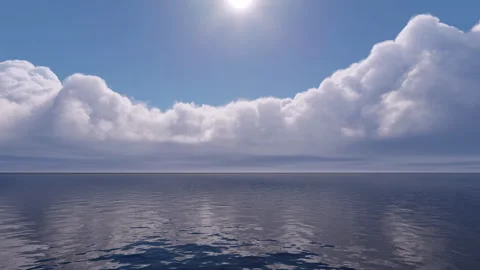 A time-lapse of storm clouds brewing over the ocean horizon. Vídeo Stock 304552934