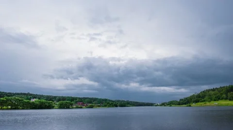 Time lapse of storm clouds moving fast Stock Footage 68284833