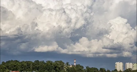 Time lapse of storm clouds moving over town Kranj, Slovenia Stock Footage 158455355