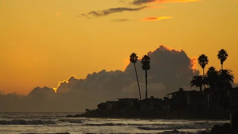 Time lapse of storm clouds passing Faria Beach in Ventura County, California. Stock Footage 107554381