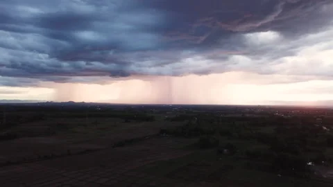 Time lapse Storm clouds with the rain. Nature Environment Dark huge cloud sky Stock Footage 142676611