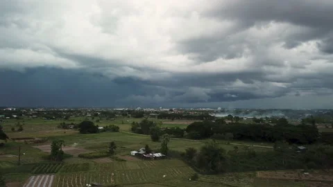 Time lapse Storm clouds with the rain. Nature Environment Dark huge cloud sky Stock Footage 142677032