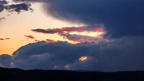 Time lapse. Storm clouds at sunset. Dynamic movement. Stock Footage 116598694