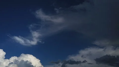 Time lapse storm is coming. Dramatic rain clouds approach the hill Stock Footage 240196765