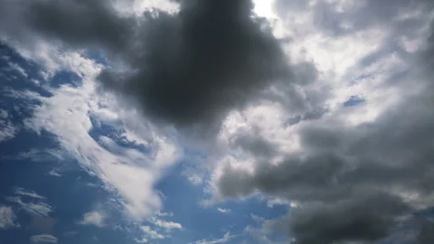 Time lapse storm is coming. Dramatic rain clouds approach the hill Stock Footage 240198350