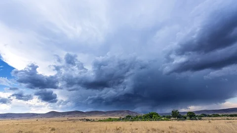 Time lapse of storm over the Great Plains in Tornado Alley Stock Footage 91670858