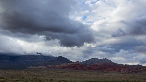 Time Lapse of Storm Passing Over a Desert Video stock 108879519