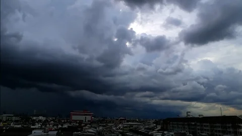 Time lapse storm rain Stock Footage 91473268