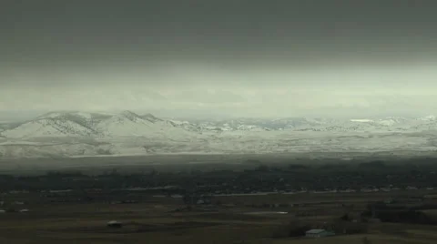 Time Lapse in Storm  Shows Mountain Rain - Snow Line Stock Footage 54719997