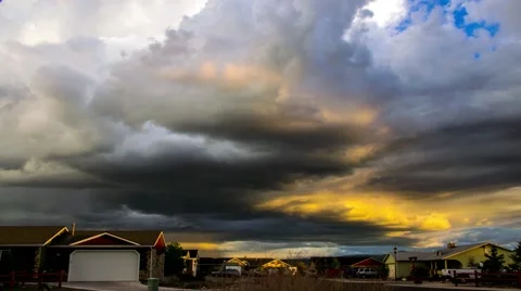 Time Lapse Storm at Sunset Stock Footage 49556678