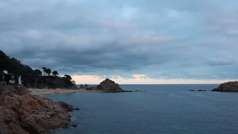 Time lapse of a storm in Tossa de Mar, Catalonia, Spain Stock Footage 122512053