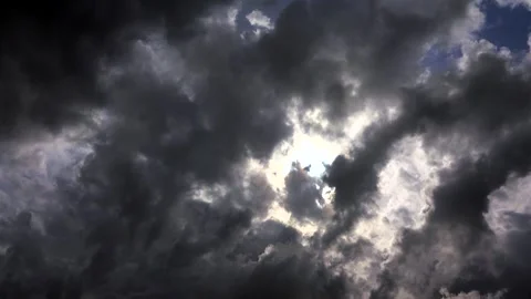 Time lapse of stormy clouds breaking apart - Cloud Evolution and Tempest Cloud Stock Footage 339368729