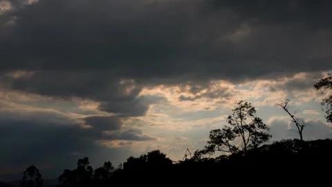 Time lapse of stormy clouds gathering in the afternoon, over the west of the  Stock Footage 305774476