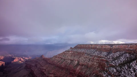 Time Lapse - Stormy Clouds in Grand Canyon National Park in Winter Stock Footage 178139927