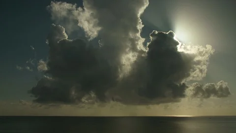 Time-Lapse of stormy clouds rolling on the sky at dusk Stock Footage 116427781