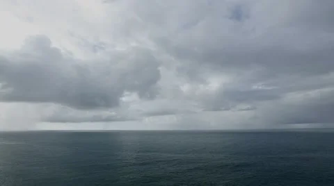 Time lapse of stormy clouds running over the ocean, Salvador, Bahia Stock Footage 50410761