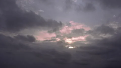 Time lapse stormy, ominous clouds rushing by Stock Footage 195739682