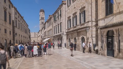 Time lapse, Stradun, Dubrovnik Stock Footage 109310334