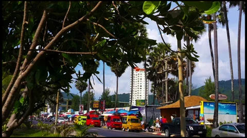 Time lapse street motion on light day,thailand,phuket,karon Video stock 32540200
