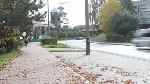 Time lapse of a street next to mining shaft Video stock 162120404