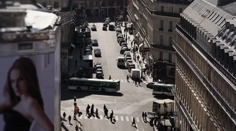 Time lapse streets of Paris traffic - 60fps Stock Footage 48022200