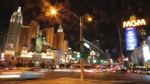 Time lapse strip las vegas by night Stock Footage 109347546