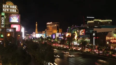 Time lapse strip las vegas by night Stock Footage 109347675