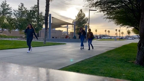 Time lapse of students walking around campus Stock Footage 125772511
