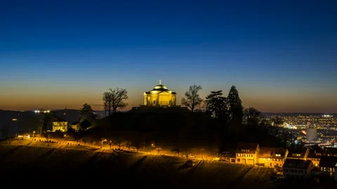 Time Lapse Stuttgart Rotenberg Chapel Sunset Day to night 4K Stock Footage 176809573
