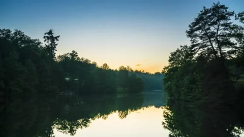 Time Lapse Stuttgart Sunset Lake Bärensee Water Deutschland 4K to 8K Stock Footage 155884297