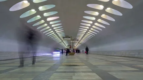 Time Lapse Subway Station 2 Stock Footage 85124257