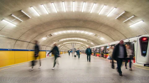 Time lapse of a subway station Stock Footage 58631992
