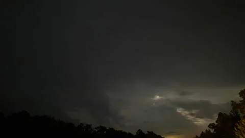 Time lapse of sudden lightning storm in late night over southern Piedmont Stock Footage 276837815