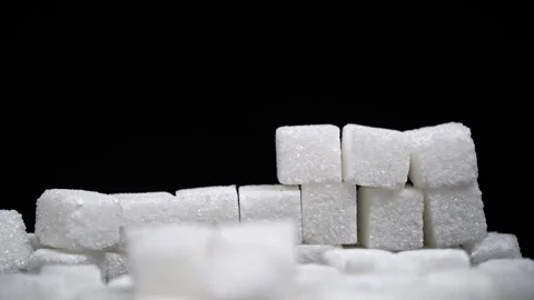 Time Lapse Sugar Cubes Line Up in a Tower Stock Footage 263950250