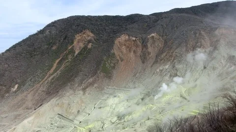 Time-Lapse of Sulphur Vents Of active volcano Video stock 79386887