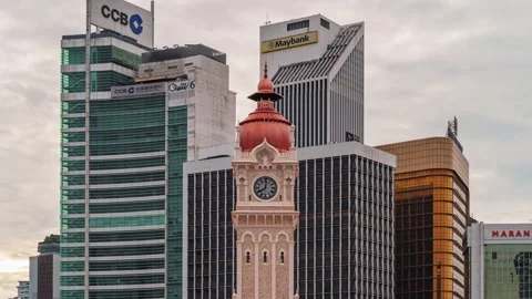 Time lapse of Sultan Abdul Samad Building clock tower Vidéo 331071365