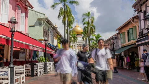 Time-lapse of Sultan Mosque landmark of singapore. landscape and tourist Video stock 249618686