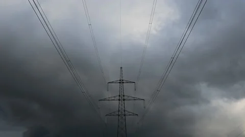 Time lapse summer dark storm clouds moving over forest Stock Footage 135606096