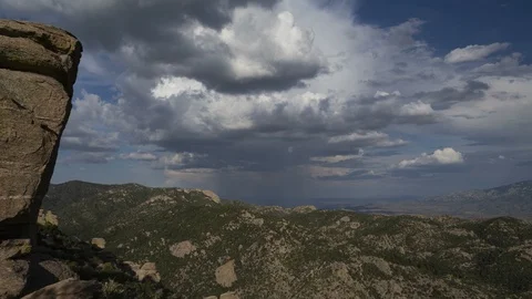 Time lapse of a summer monsoon storm in desert mountains Stock Footage 112726260