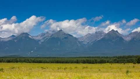 Time lapse. Summer mountain landscape during the dayTL Stock Footage 266883215