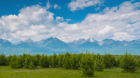 Time lapse. Summer mountain landscape during the day Stock Footage 312135424