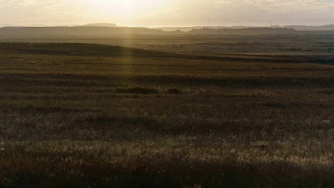 Time lapse of summer steppe at dawn. Virgin nature. Ecology. Torgay, Kazakhstan Video stock 75407483