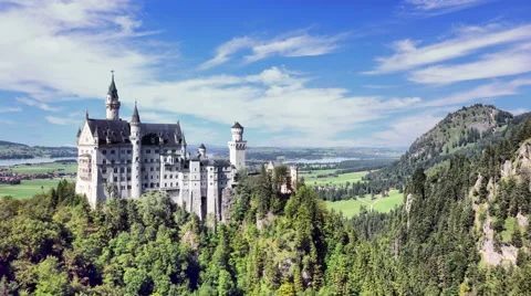 Time Lapse from Summer to Winter of the Neuschwanstein Castle in Germany Stock-Footage 68846847