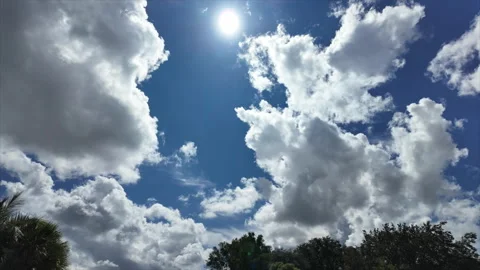 Time Lapse of Sun and fair weather cumulus clouds building up Stock Footage 346788872