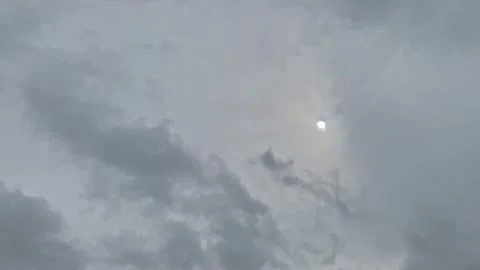 Time-lapse sun behind the clouds, fast moving clouds Stock Footage 164088574