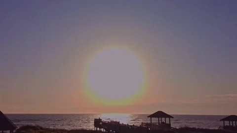 Time Lapse Of The Sun Rising From the Ocean Stock Footage 219127673